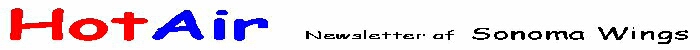 Sonoma Wings Newsletter masthead
