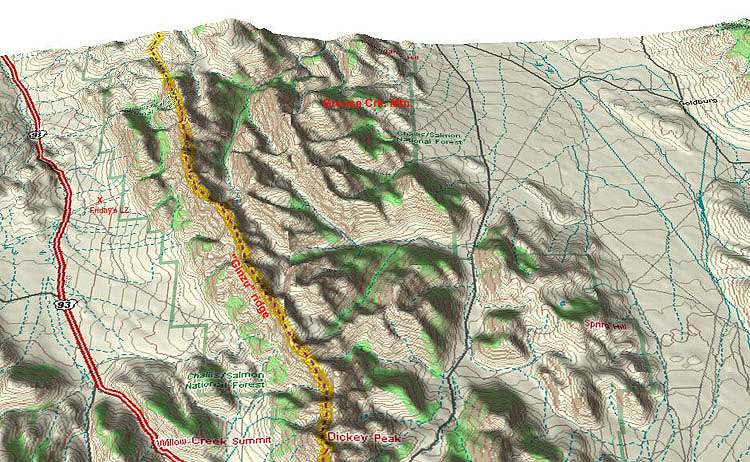King Mtn. Challis Route map D