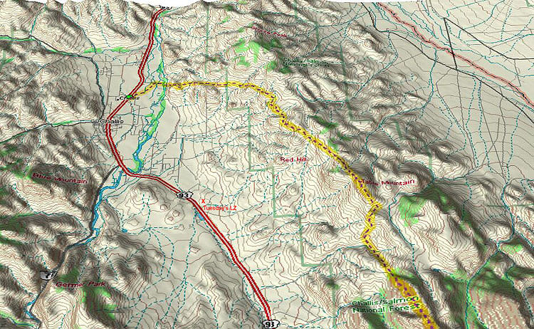King Mtn. Challis Route map E